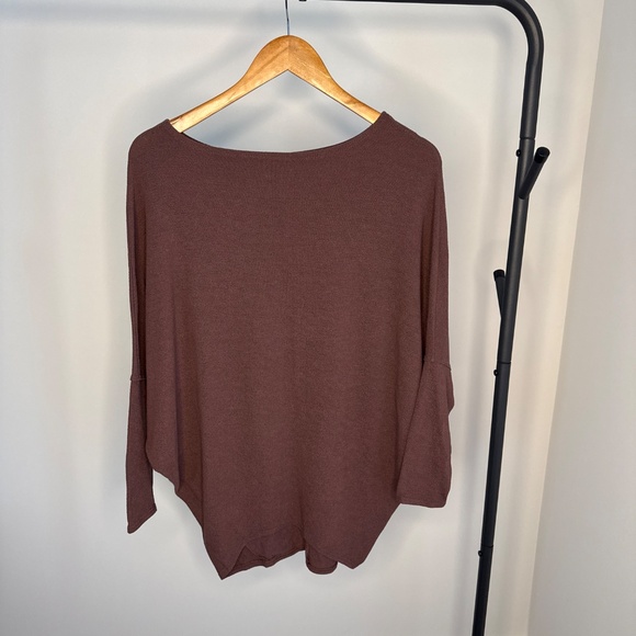 Lulus Basics Verla Washed Plum Purple Dolman Sleeve Sweater Top - Size M - Picture 2 of 4